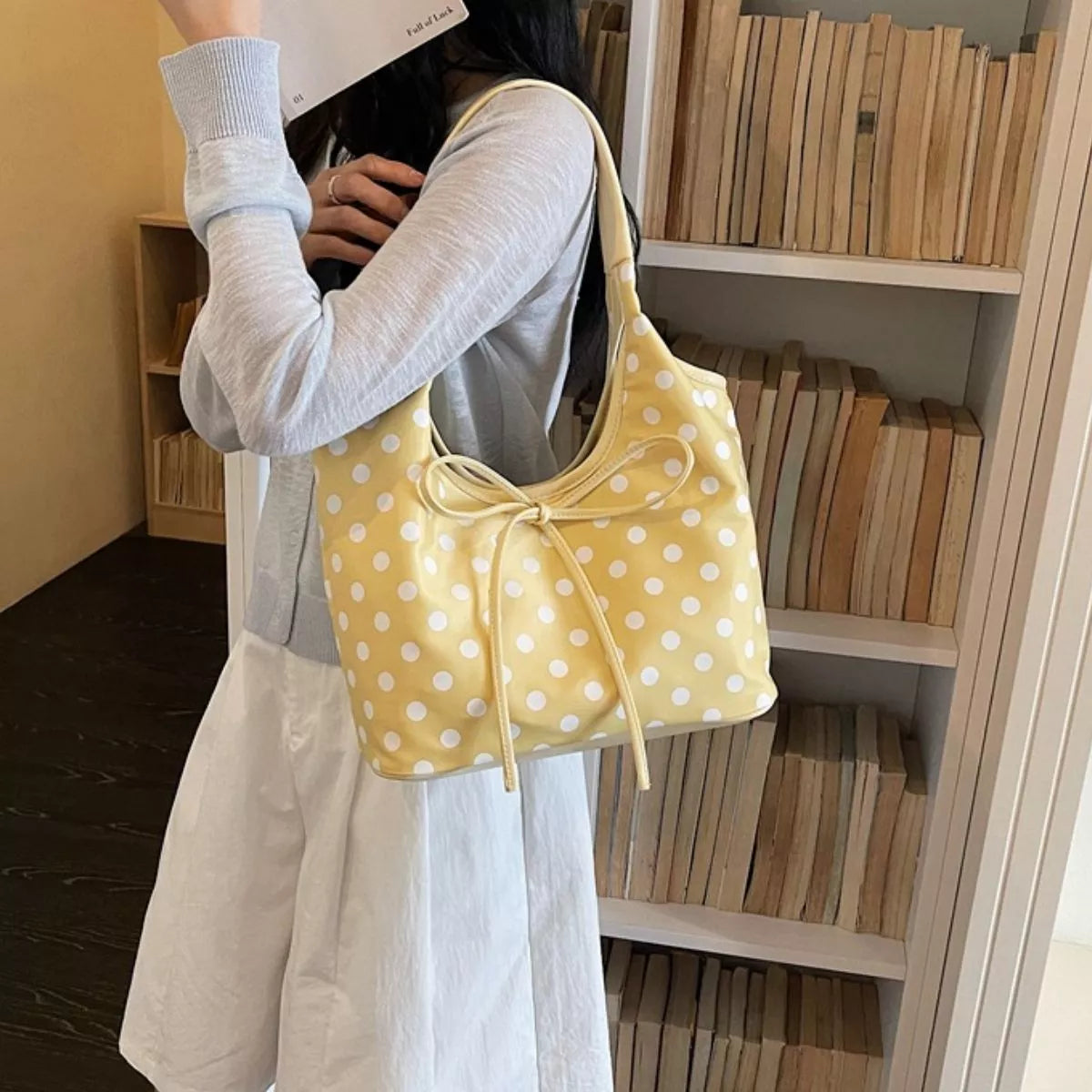 Polka Dot Bowknot Shoulder Bag - Lilixa.store