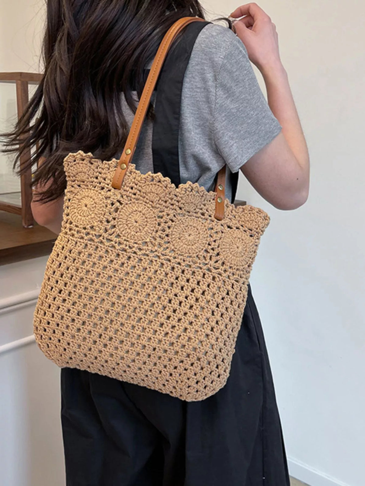 Crochet Knit Shoulder Bag - Lilixa.store