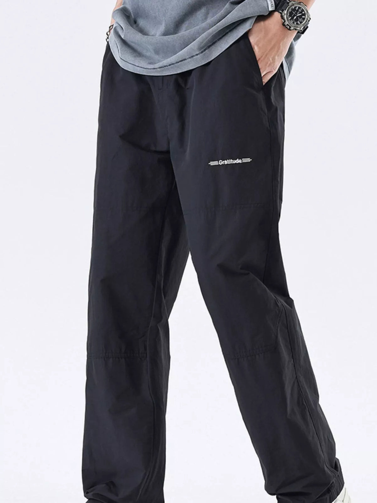 Men's Full Size Wide Leg Pants Plus Size in Black