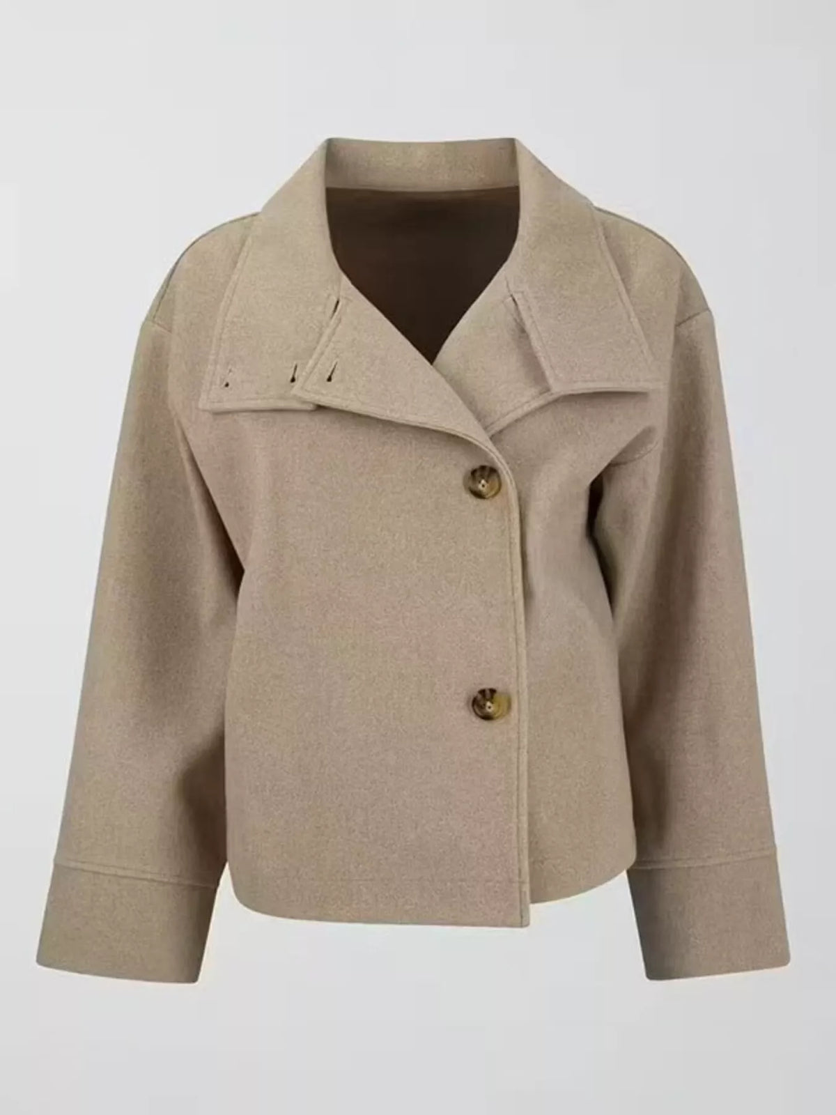 Wool Blend Long Sleeve Outerwear - Lilixa.store