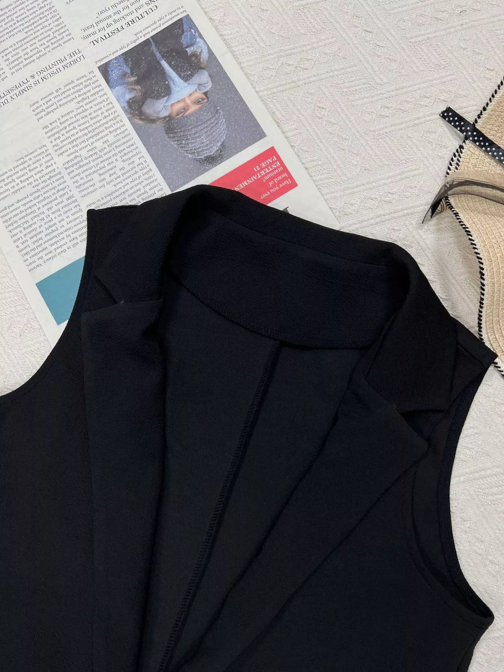 Sleeveless Notch Collar Longline Vest Coat - Lilixa.store