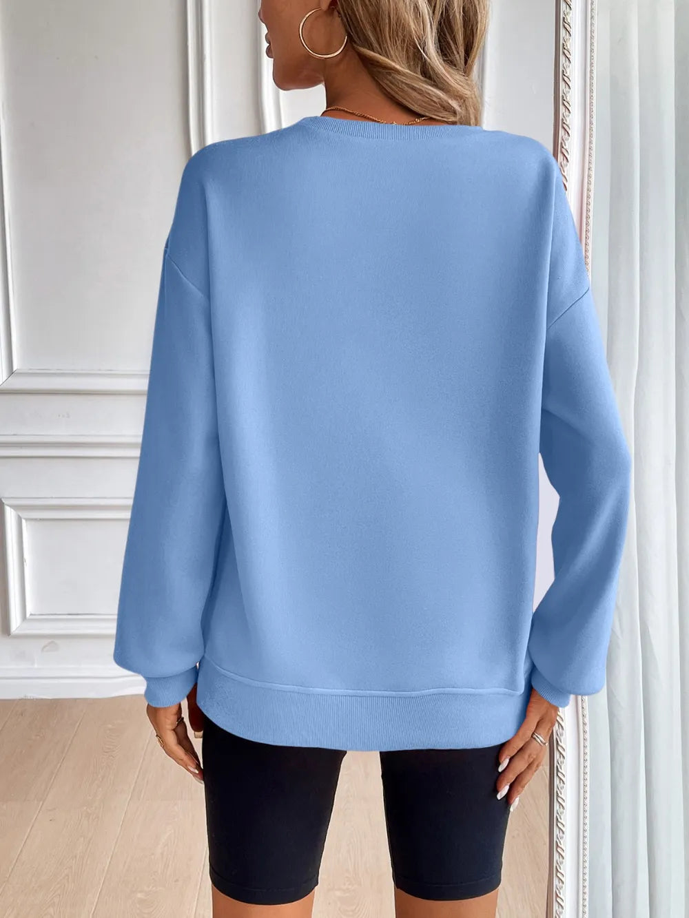 Ivy Lane Round Neck Long Sleeve Sweatshirt - Lilixa.store