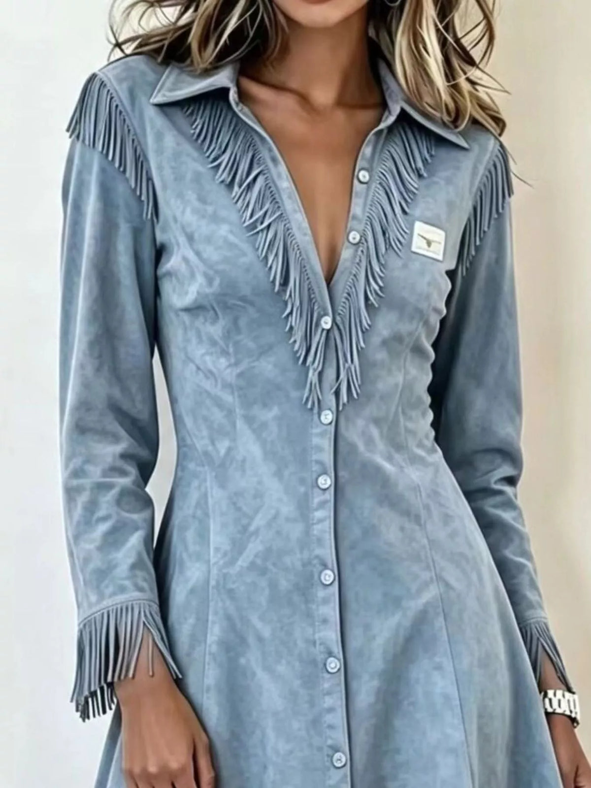 Full Size Fringed Button-Down Outerwear Plus Size - Lilixa.store