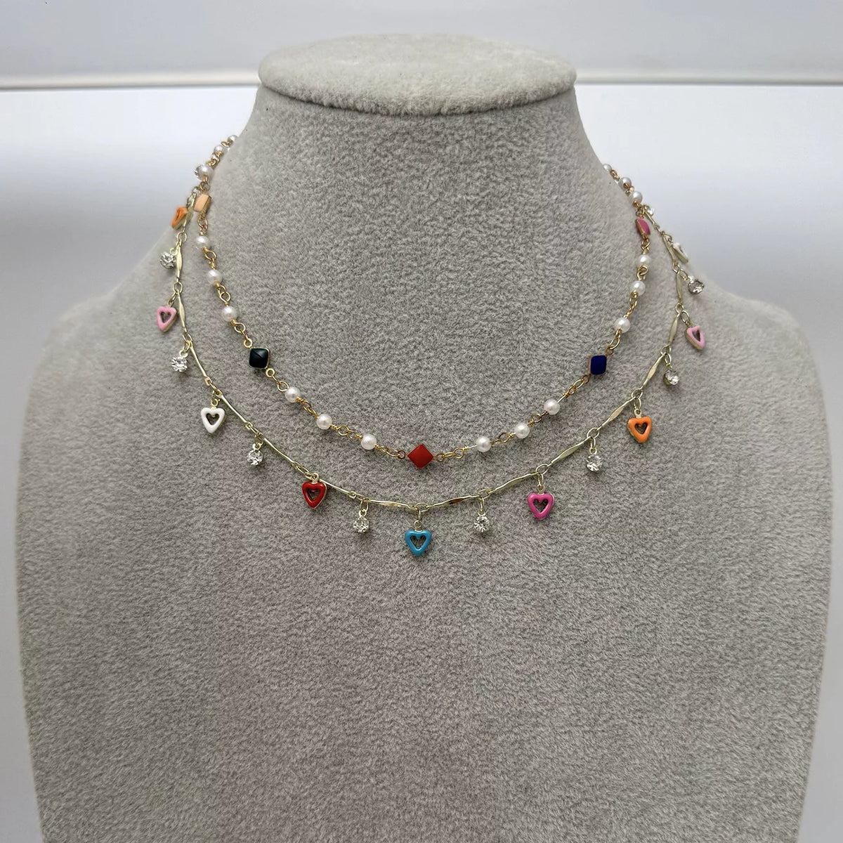 2 Piece Heart Charm Necklace - Lilixa.store