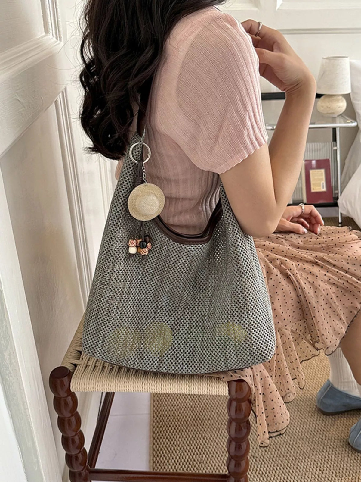 Textured Woven Shoulder Bag - Lilixa.store