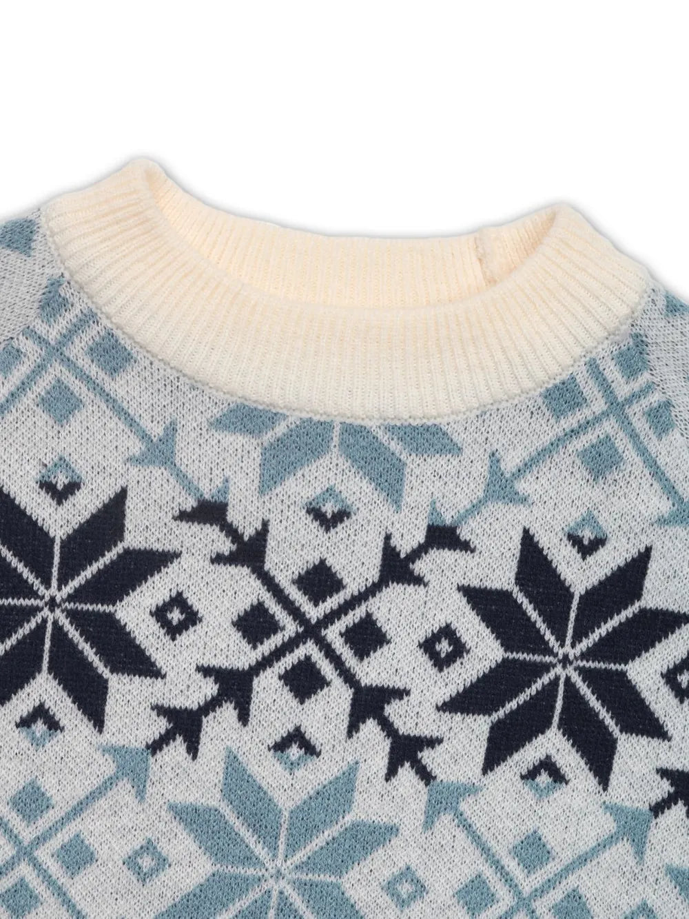 Perfee Graphic Round Neck Long Sleeve Sweater in Light Blue, view 5