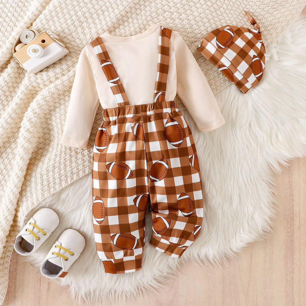 Children's My First Football Season Bodysuit and Pants Set with Hat - Lilixa.store