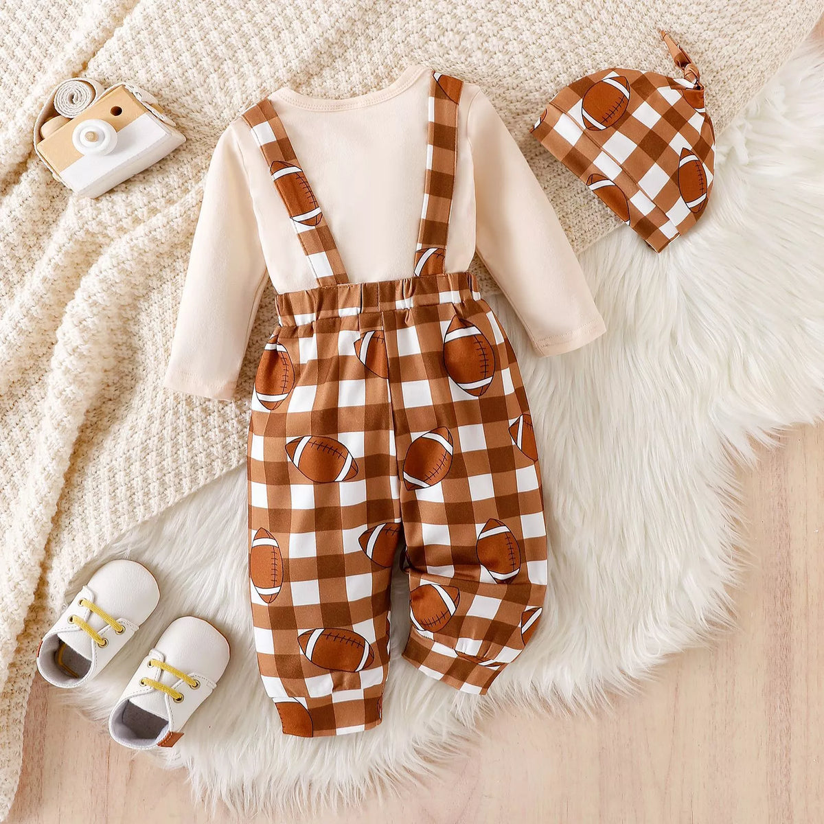 Children's My First Football Season Bodysuit and Pants Set with Hat - Lilixa.store