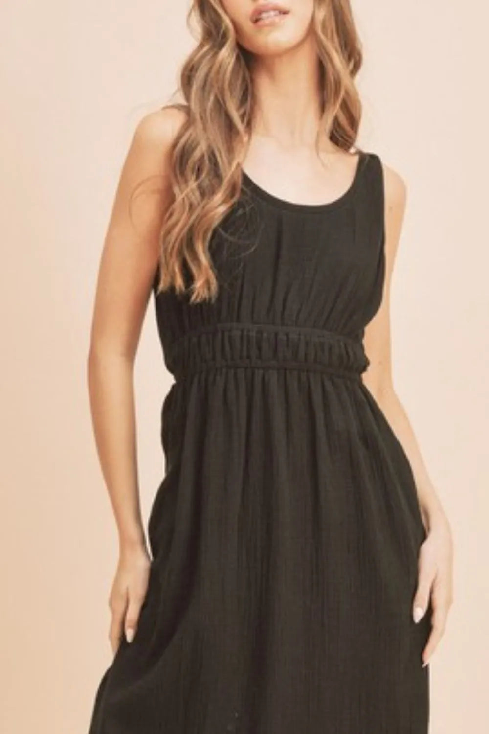 Aemi + Co Side Slit Round Neck Sleeveless Tank Dress - Lilixa.store