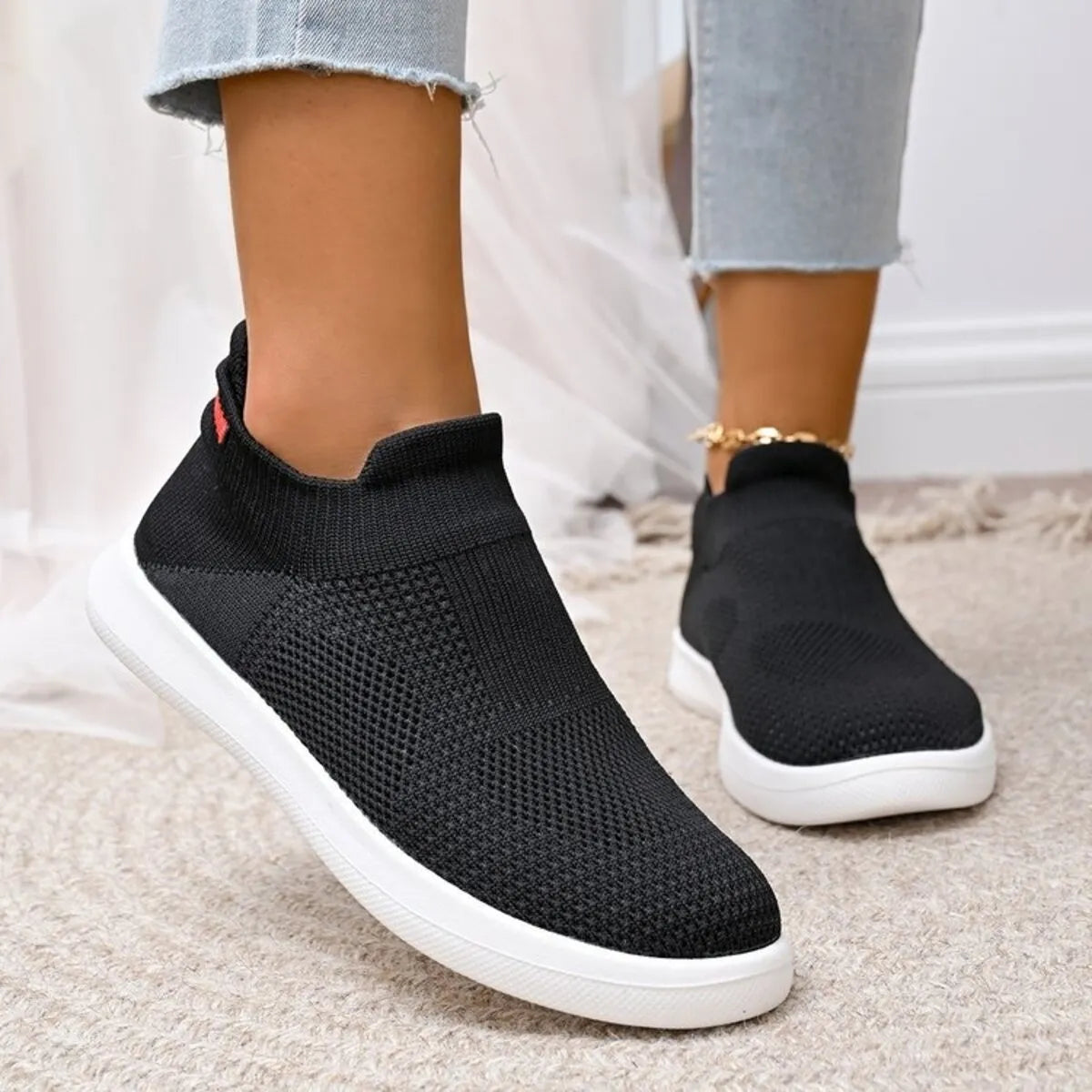 Breathable Knit Slip-Ons, view 3
