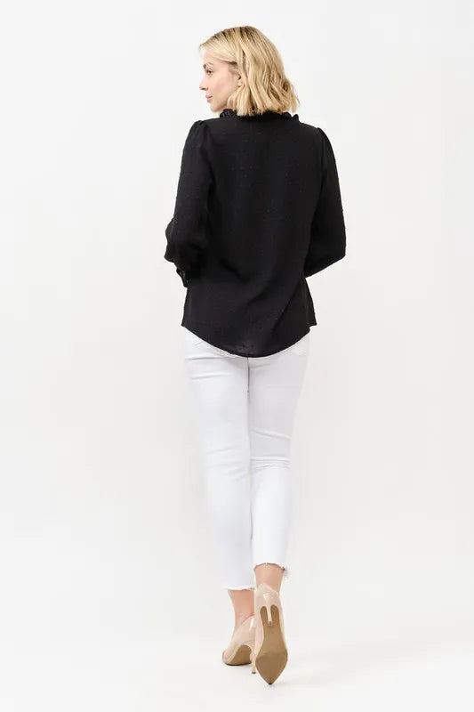 And The Why Polka Dot Ruffle Detailed Blouse Top - Lilixa.store