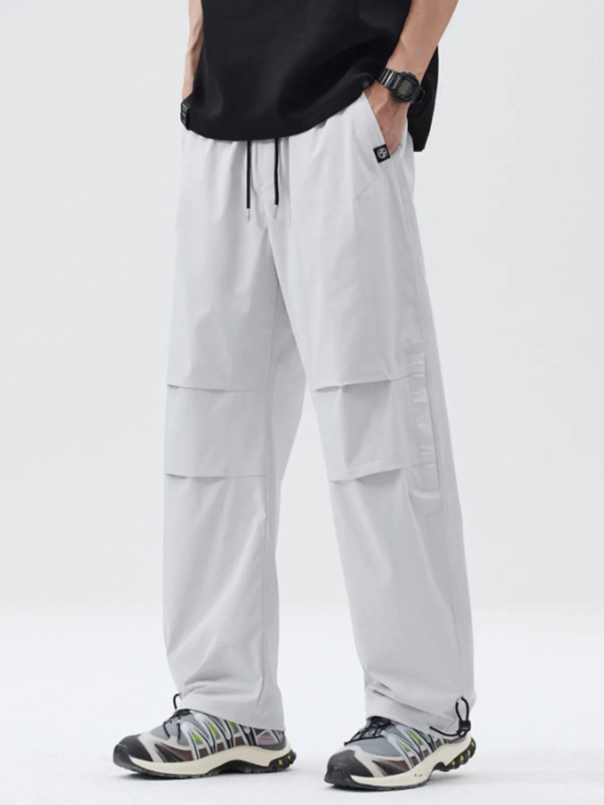 Men's Full Size Relaxed Fit Drawstring Pants Plus Size, view 2