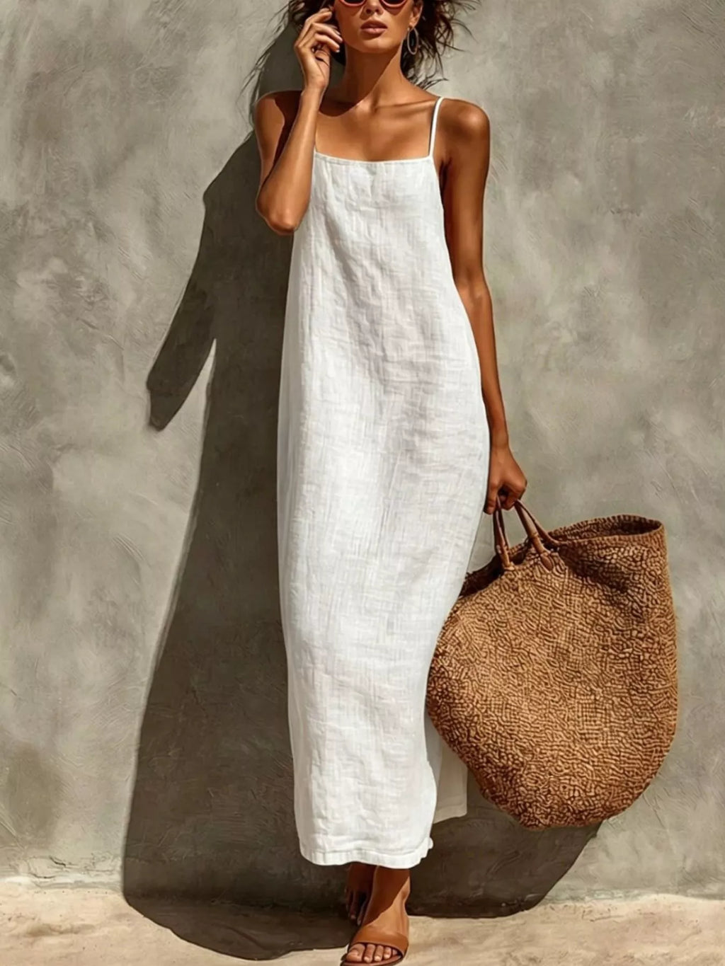 Sleeveless Linen Casual Maxi Dress - Lilixa.store
