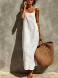Sleeveless Linen Casual Maxi Dress - Lilixa.store