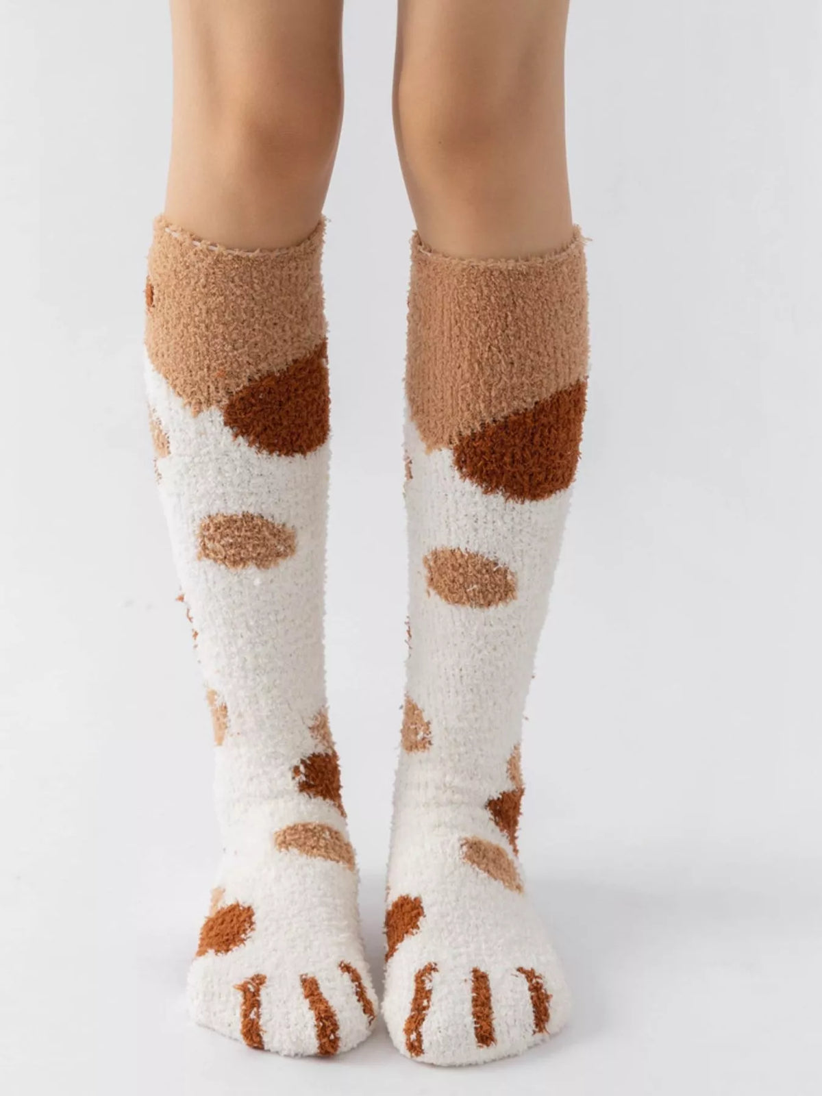 Fuzzy Knee-High Animal Paw Socks - Lilixa.store