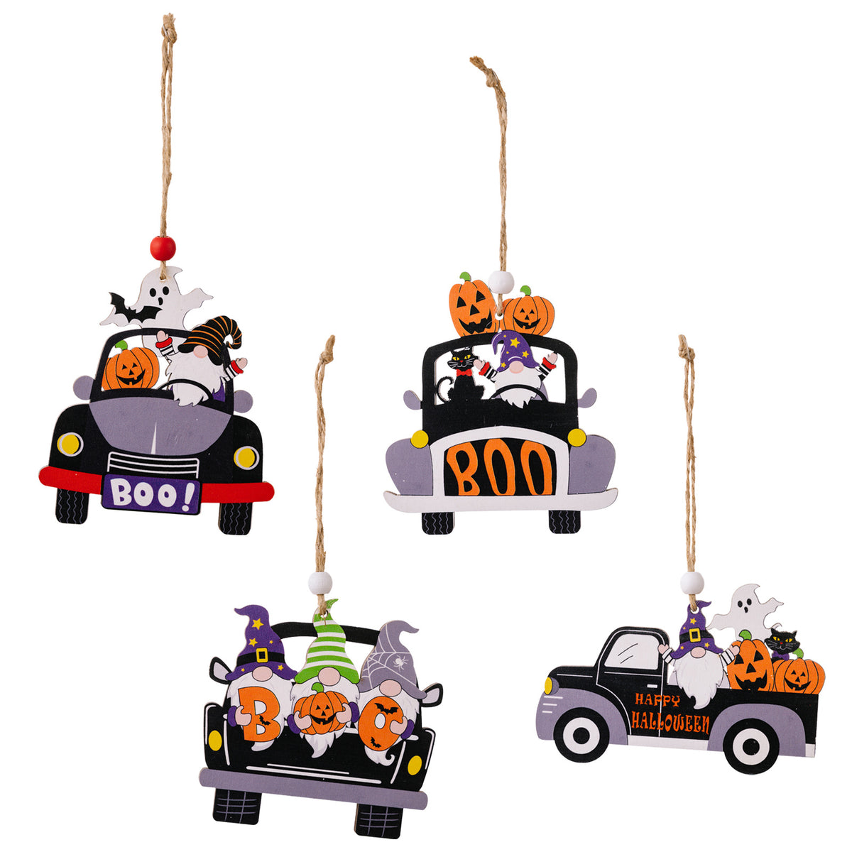 4-Piece Halloween Element Car-Shape Hanging Widgets - Lilixa.store
