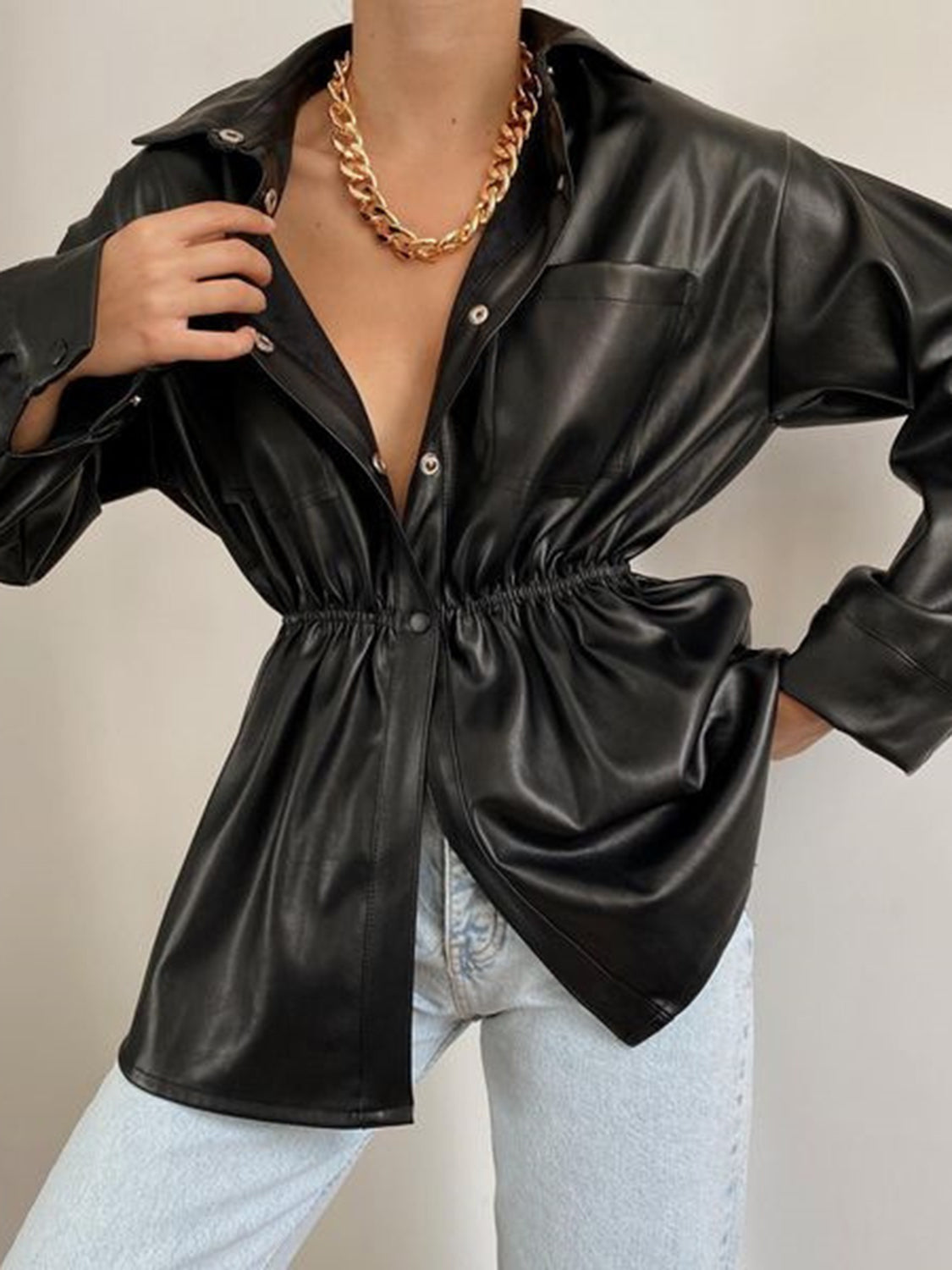 Snap Down Collared Jacket, view 2