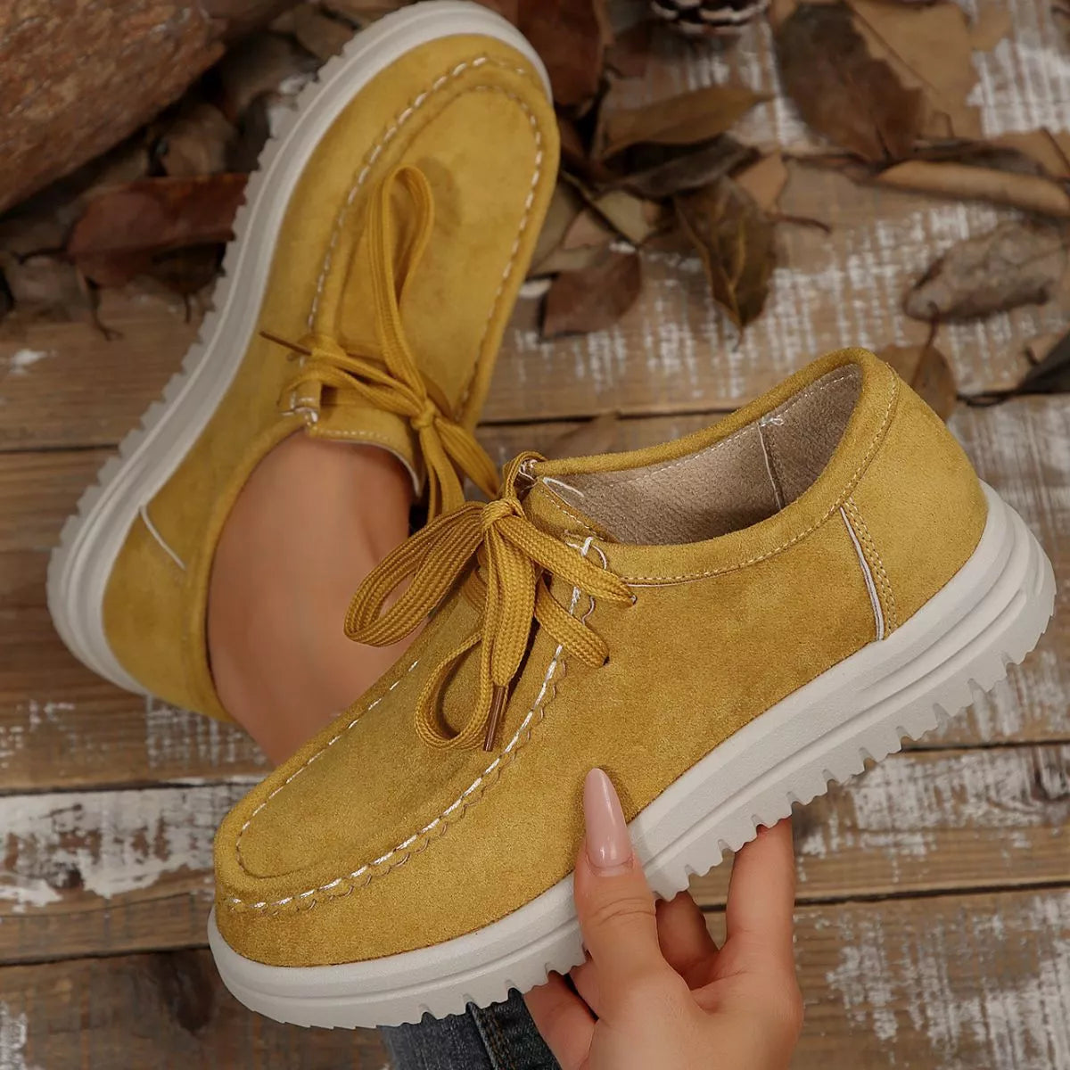 Lace-Up Round Toe Loafers, view 7