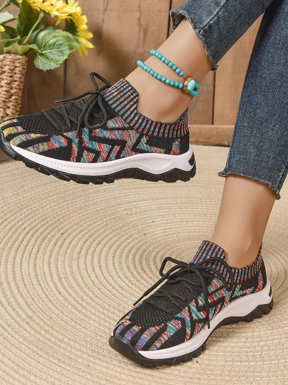 Mesh Knit Lace Up Athletic - Lilixa.store