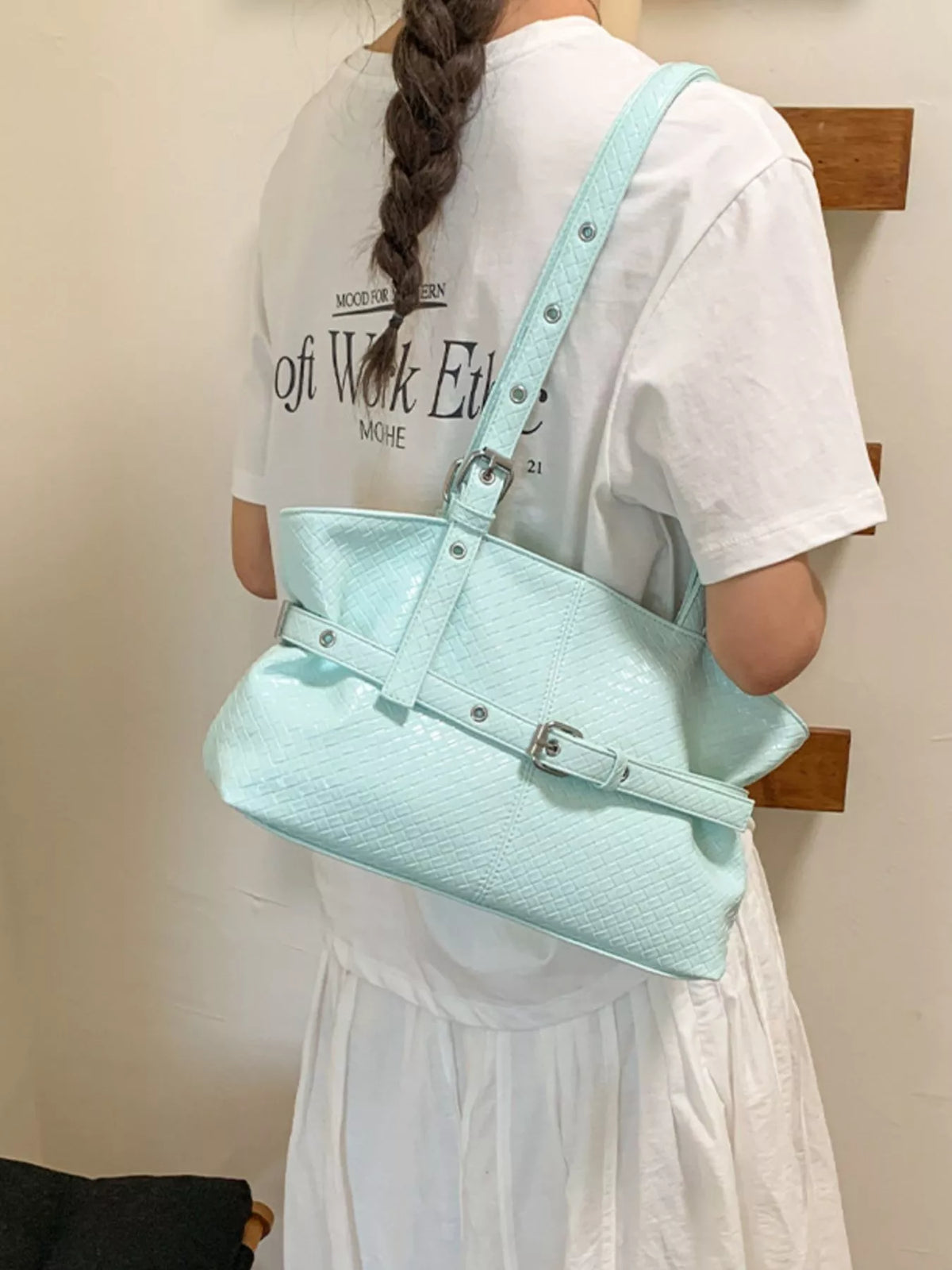 Buckle Detail Shoulder Bag - Lilixa.store