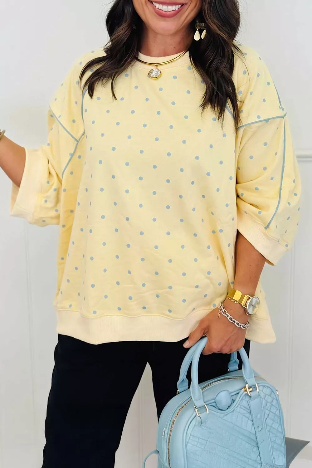 Polka Dot Oversized Sweatshirt - Lilixa.store