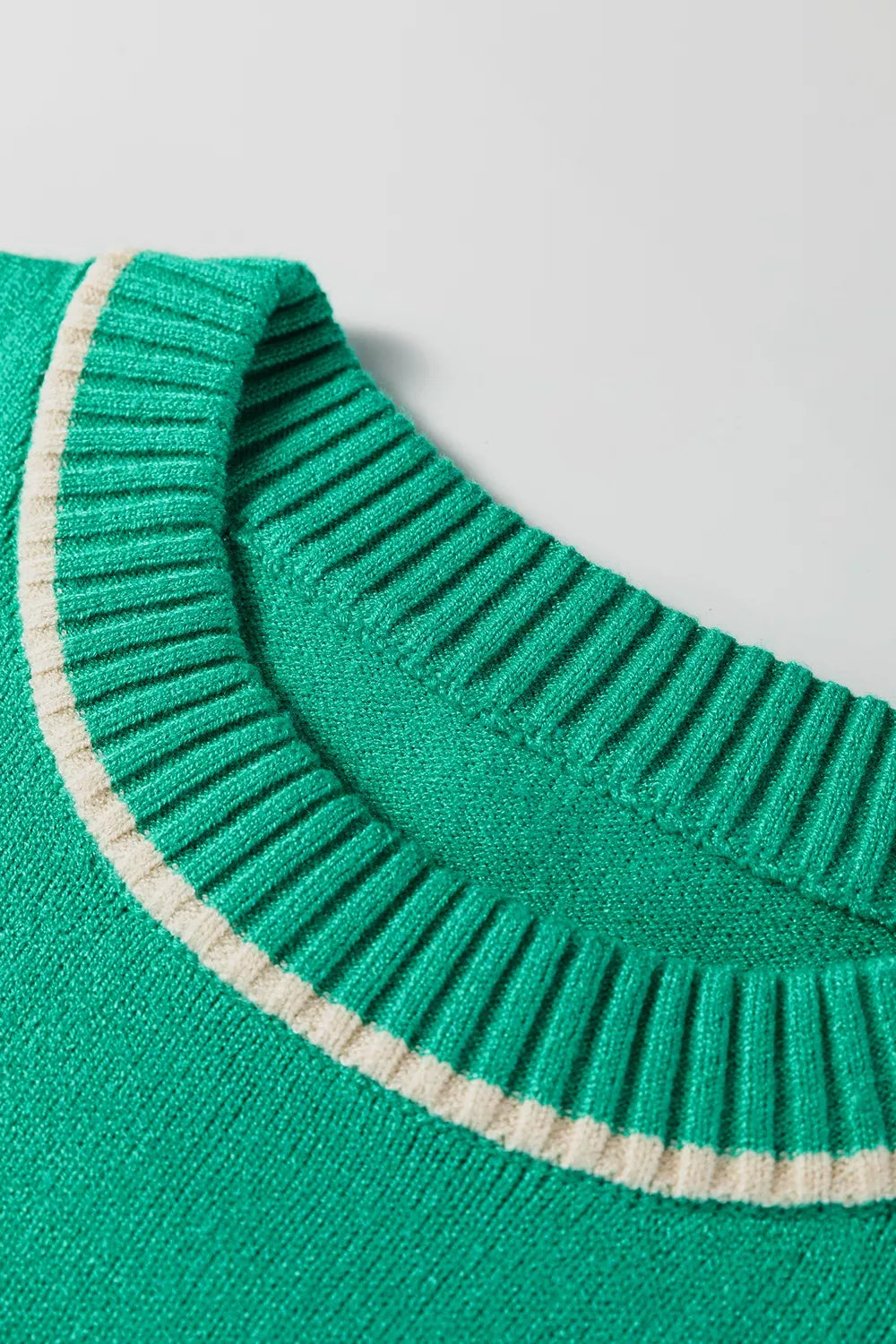 Contrast Detail Drop Shoulder Baggy Sweater
