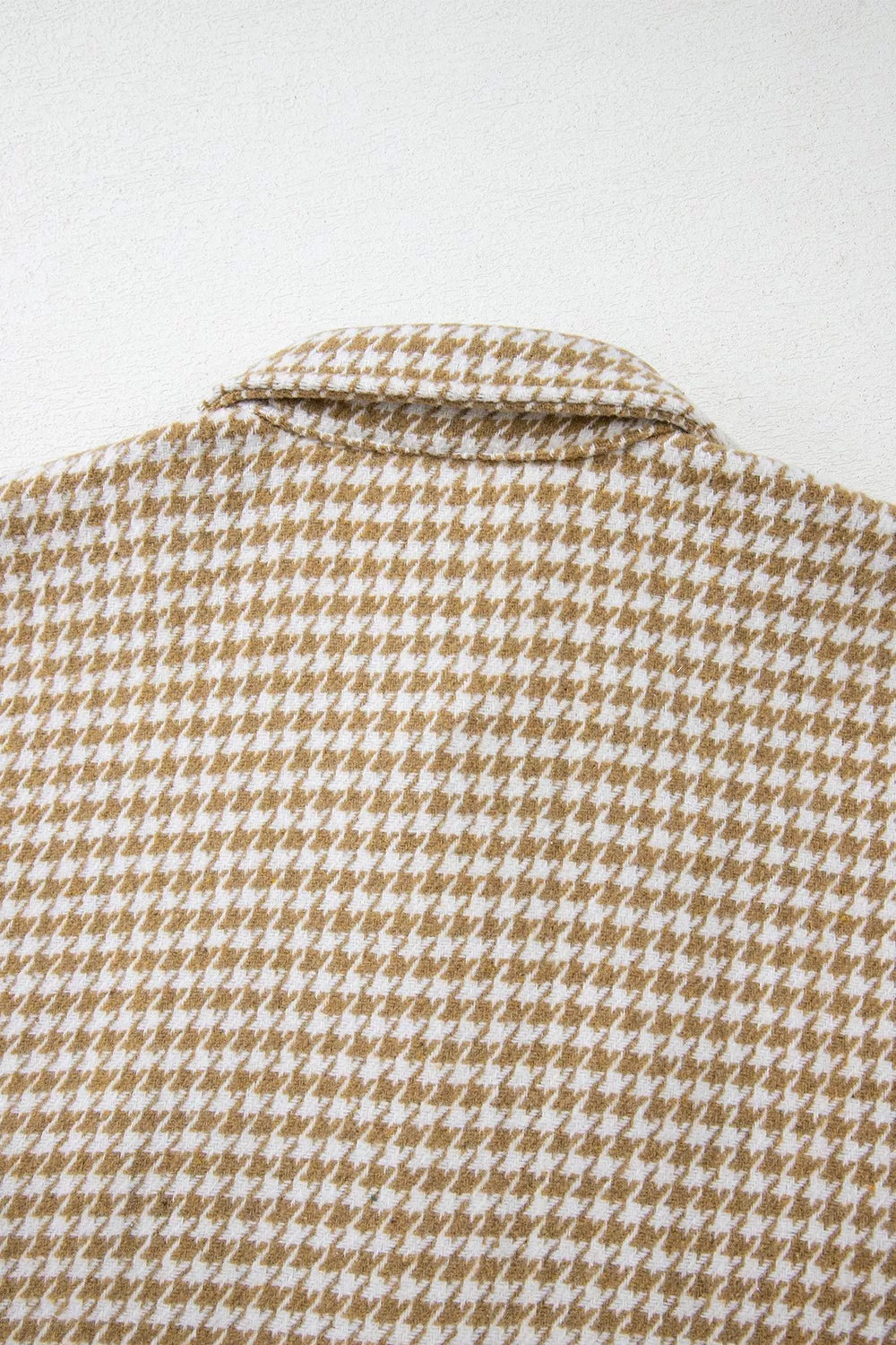 Button Down Houndstooth Color Block Shacket, view 5