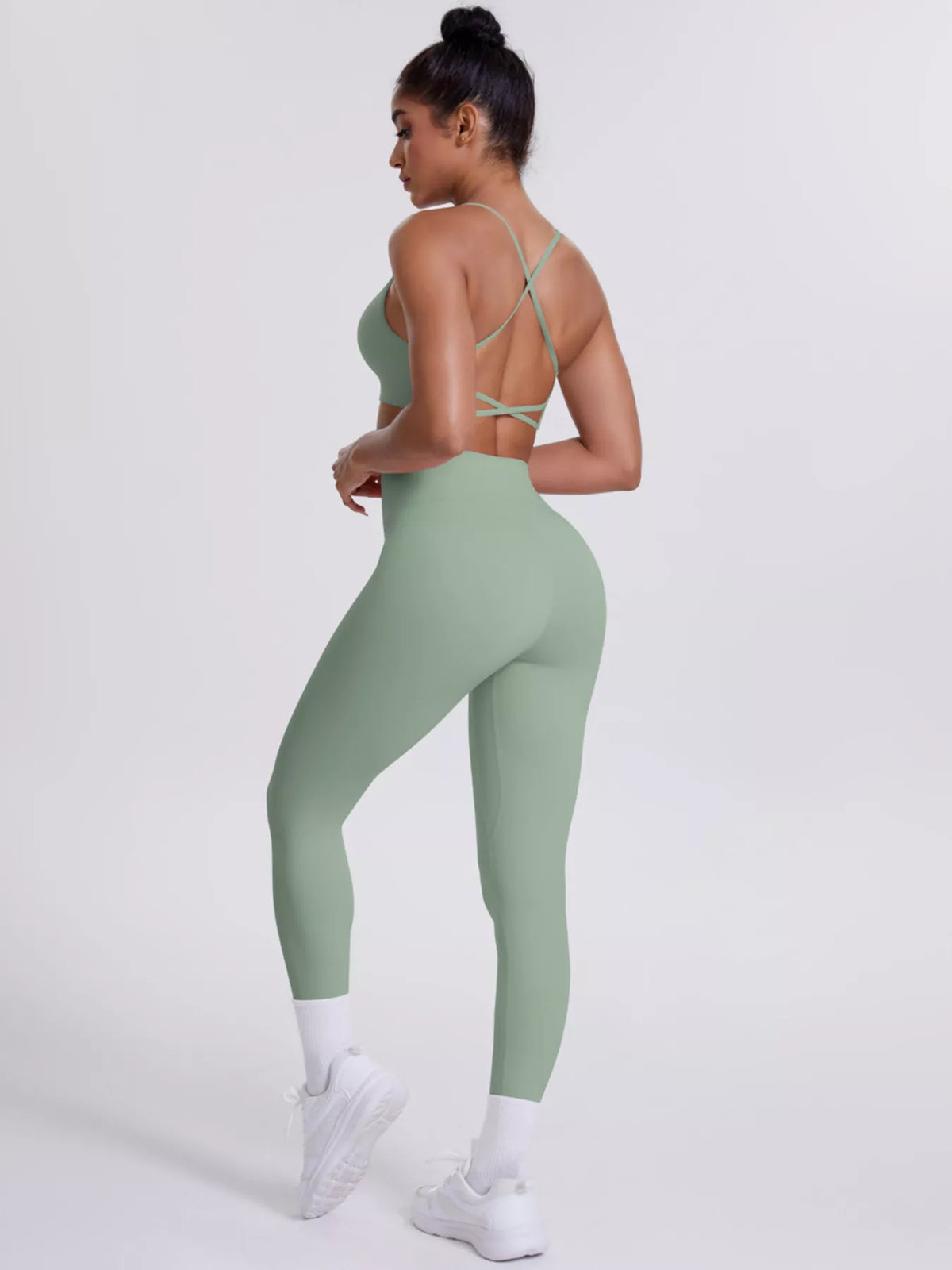Criss-Cross Back Cami and Leggings Active Set - Lilixa.store