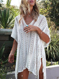 Crochet Knit V-Neck Cover-Up - Lilixa.store