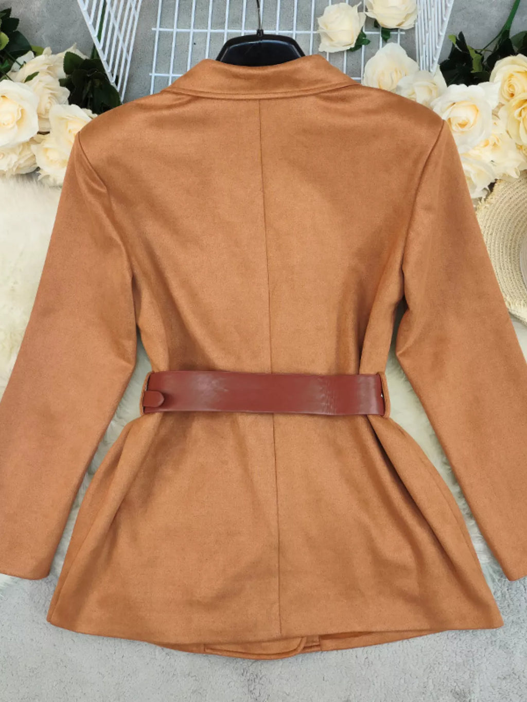 Double-Breasted Lapel Collar Blazer - Lilixa.store