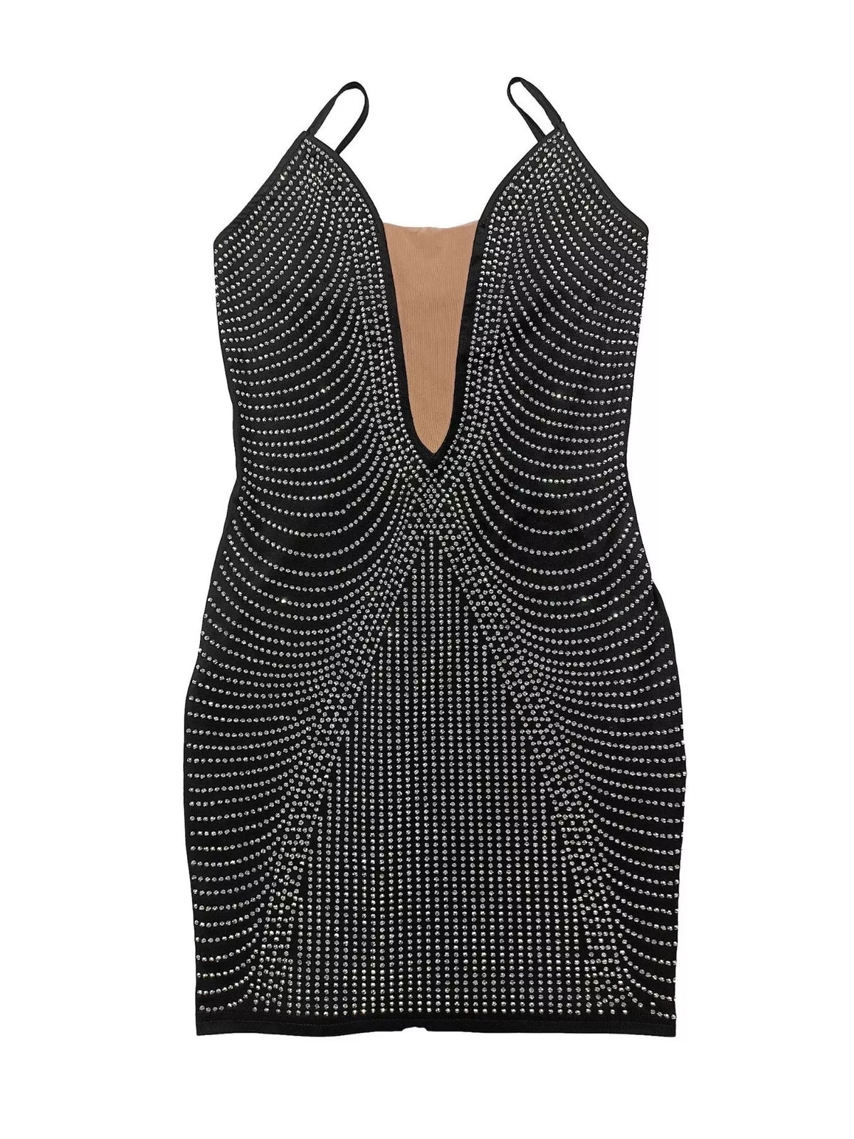 Rhinestone Spaghetti Strap Mini Dress - Lilixa.store