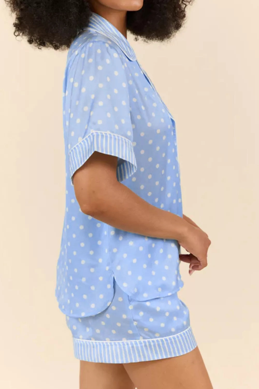 Dotted Print Soft Short Pajama Set - Lilixa.store