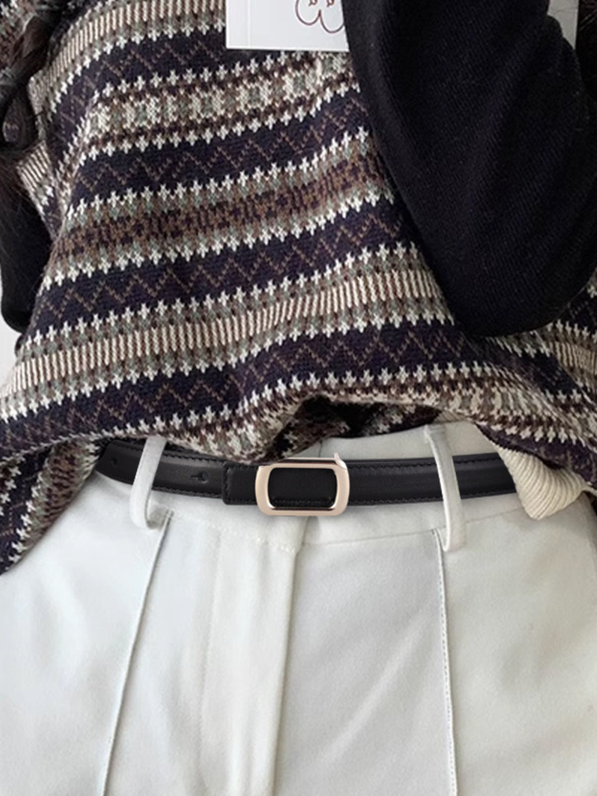 Leather Skinny Belt with Buckle - Lilixa.store