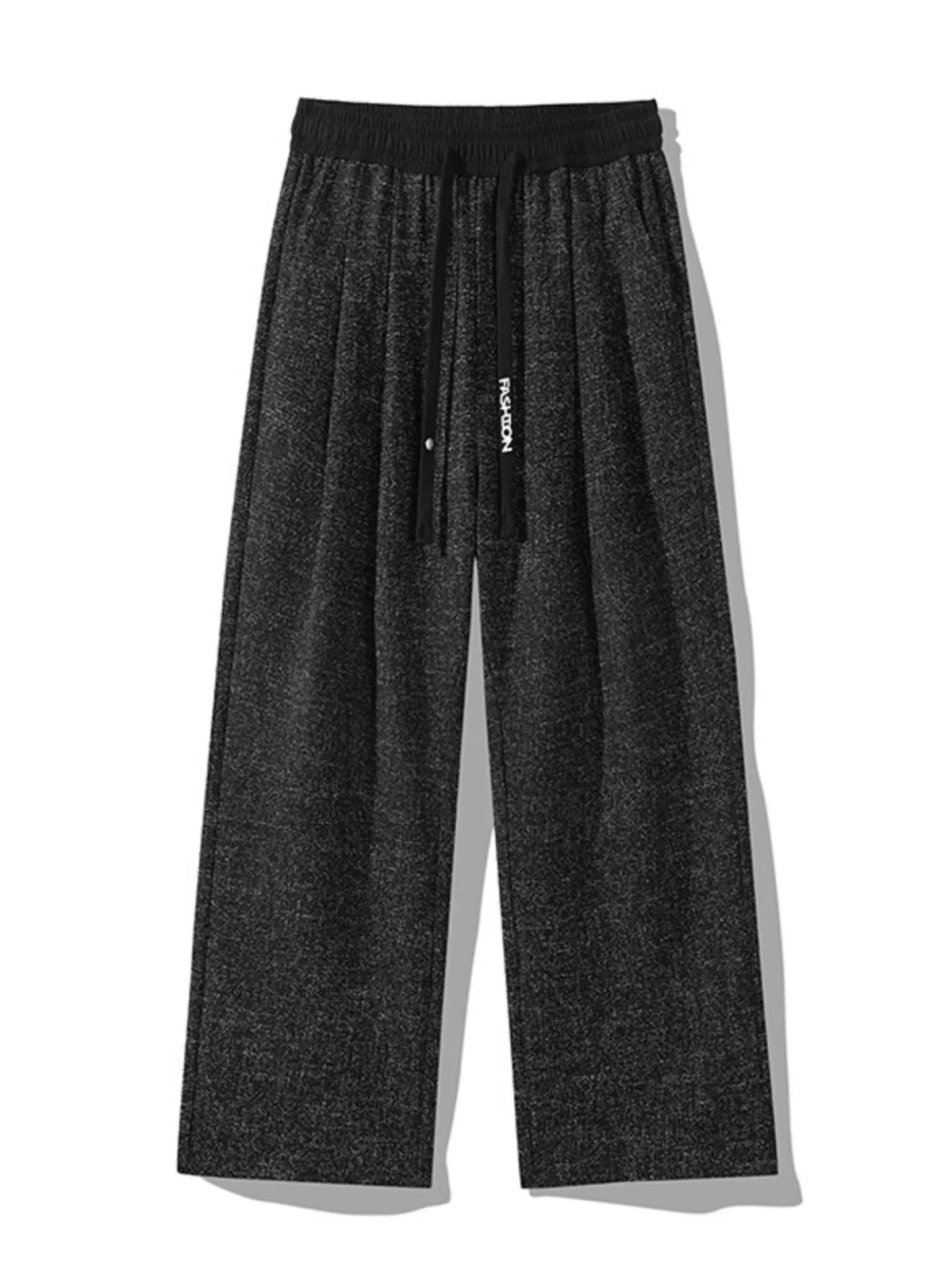 Men's Plus Size Casual Wide Leg Pants in Black