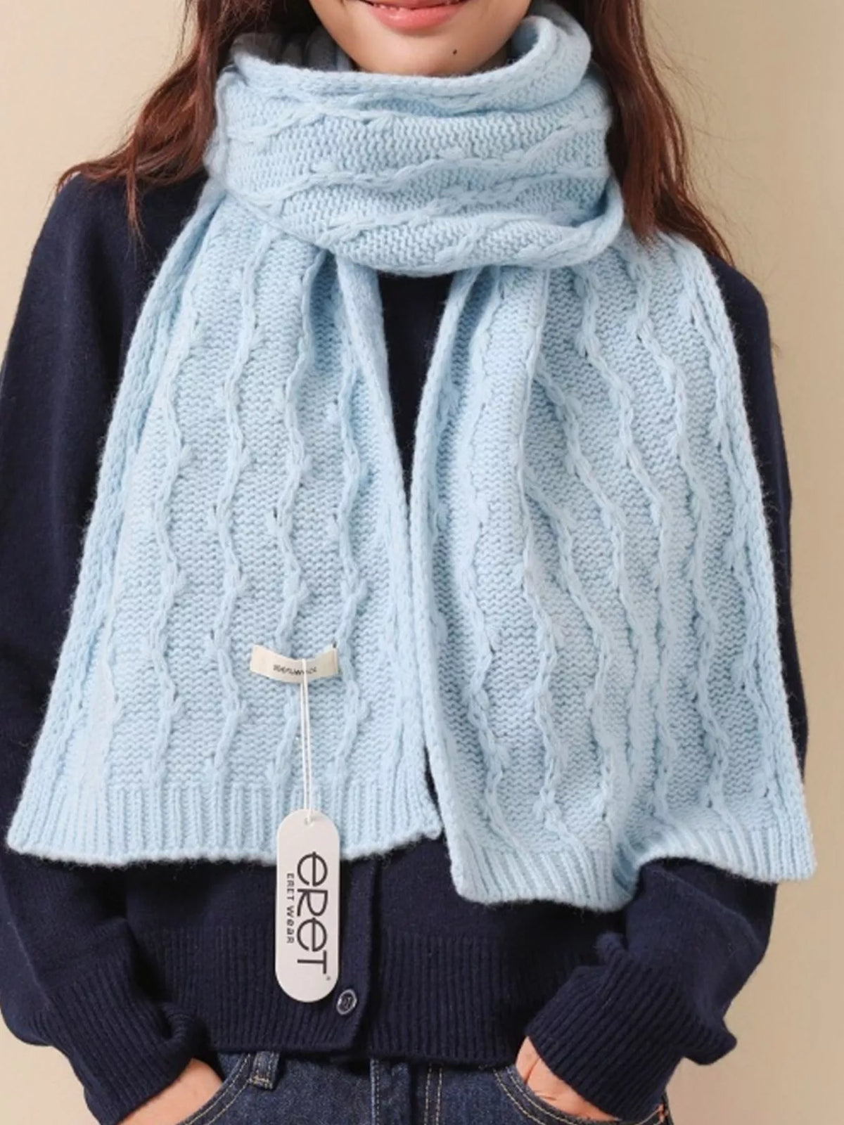 Wool Cozy Cable Knit Scarf - Lilixa.store