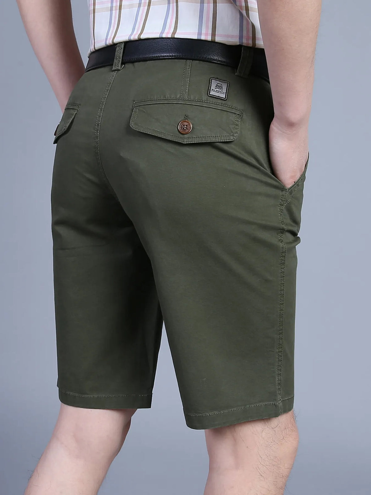 Men's Classic Shorts with Pockets in Military Green
