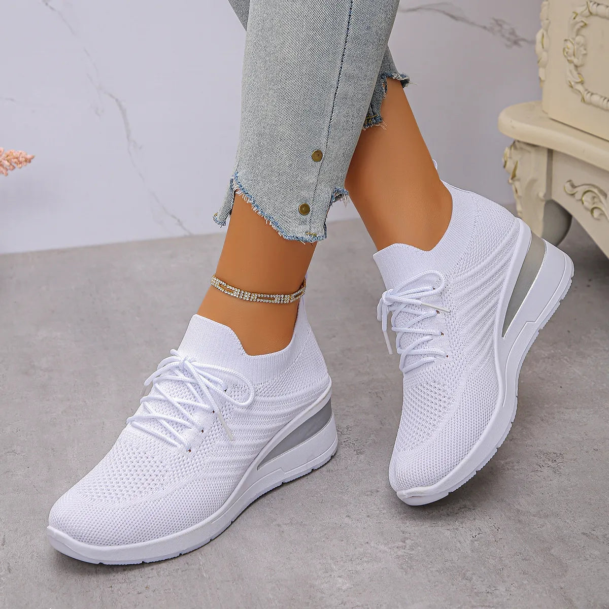 Lace Up Wedge Athletic - Lilixa.store