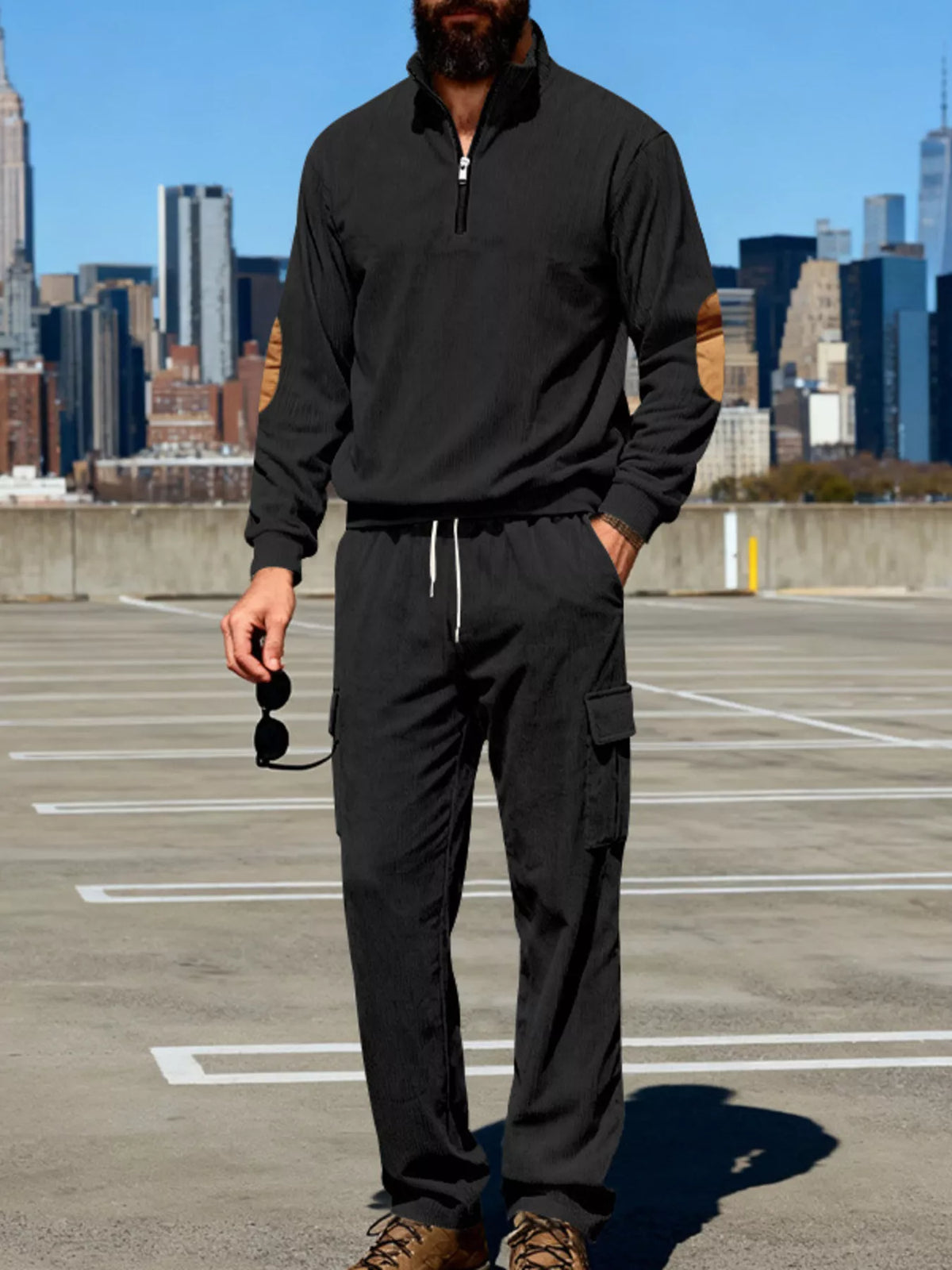 Men's Full Size Casual Long Sleeve Top & Pants Set Plus Size - Lilixa.store