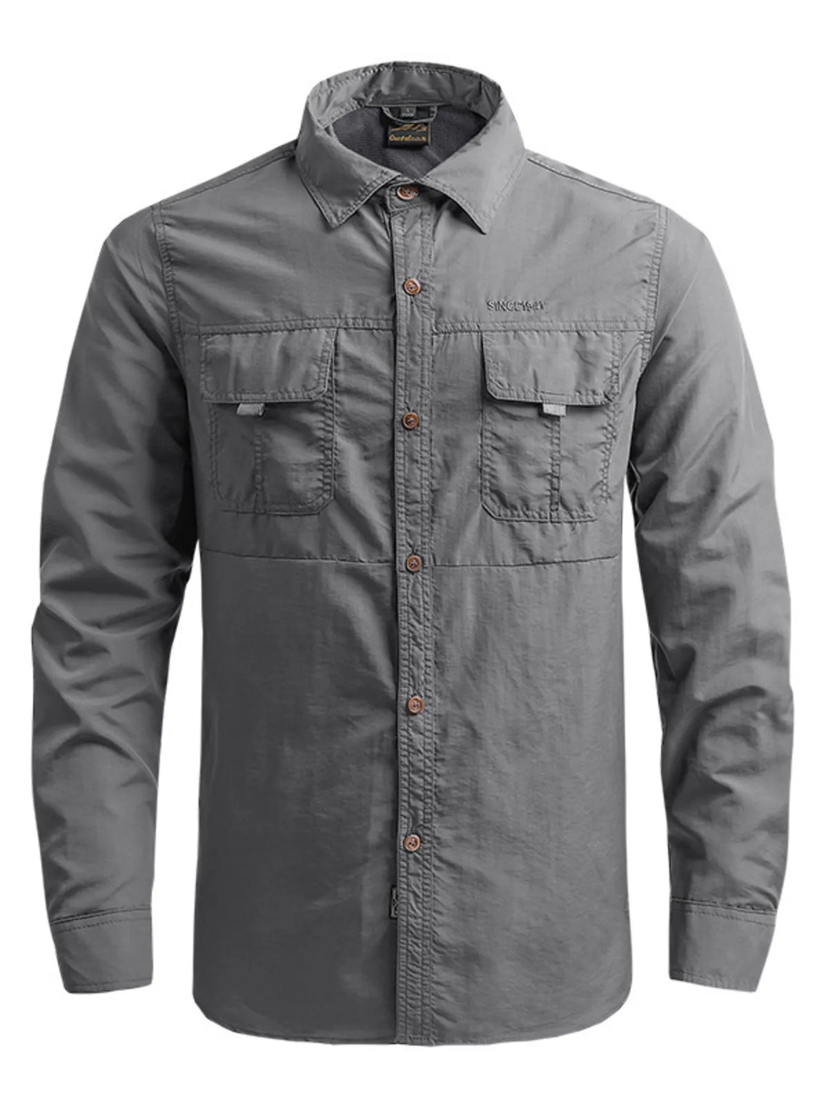 Men's Plus Size Long Sleeve Button-Down Shirt - Lilixa.store