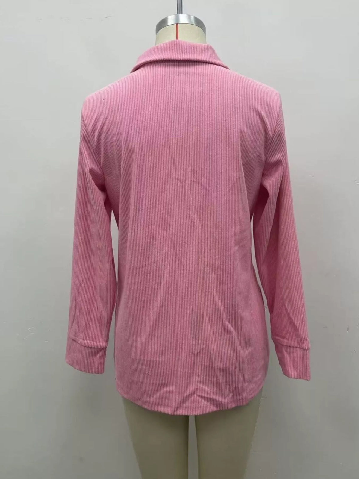 Full Size Button Detail Long Sleeve Top Plus Size - Lilixa.store