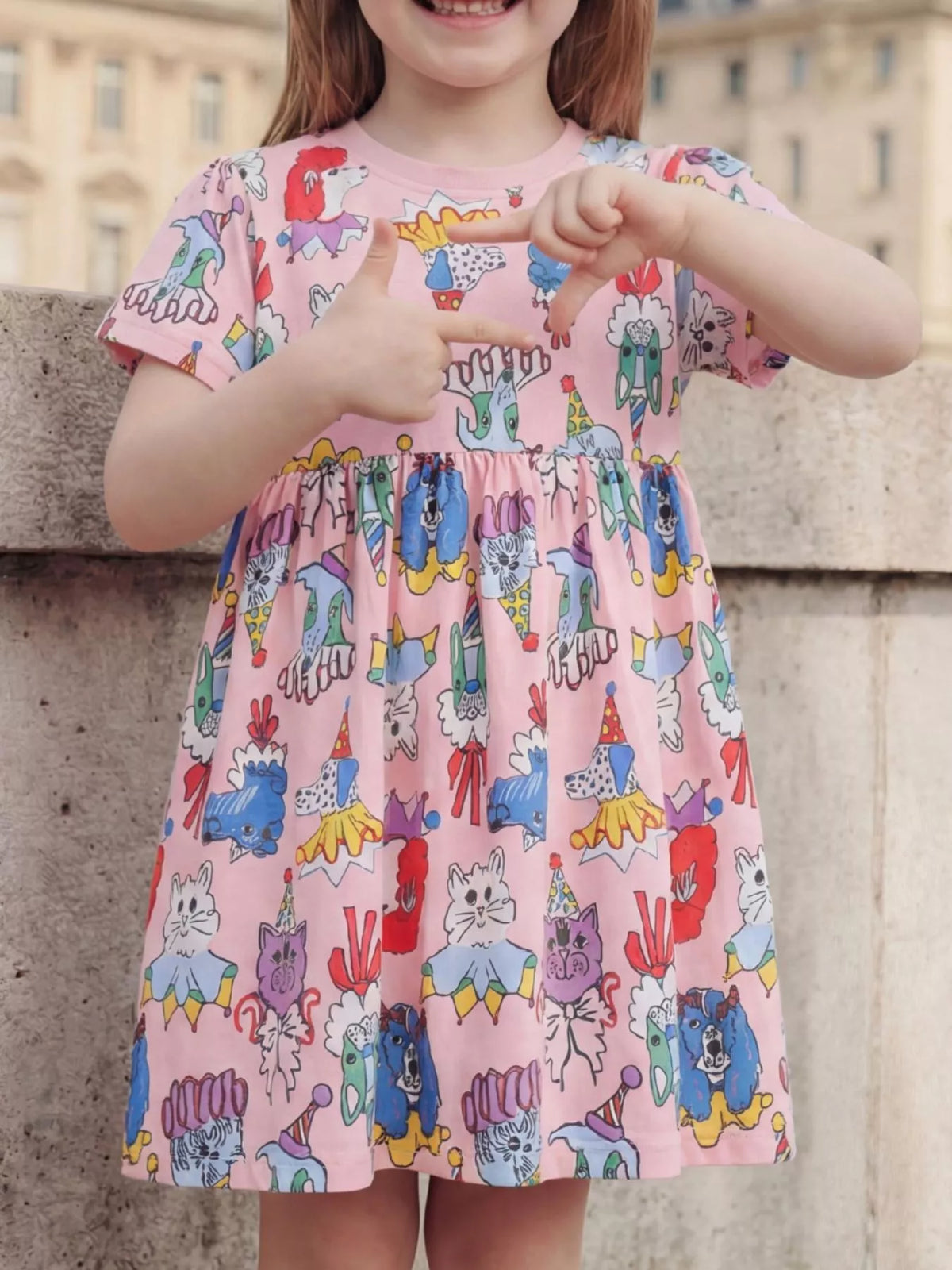 Children's Cartoon Print Short Sleeve Dress - Lilixa.store