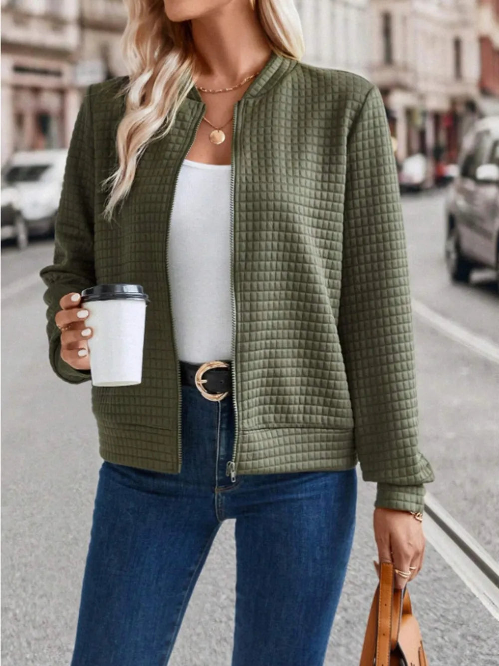 Zip Up Long Sleeve Jacket, view 5