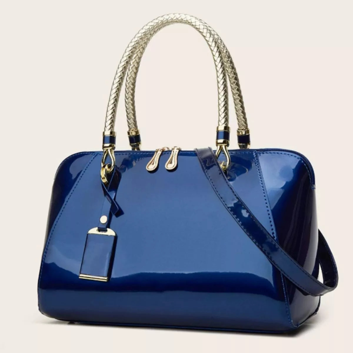 Top Handle High-Gloss Handbag