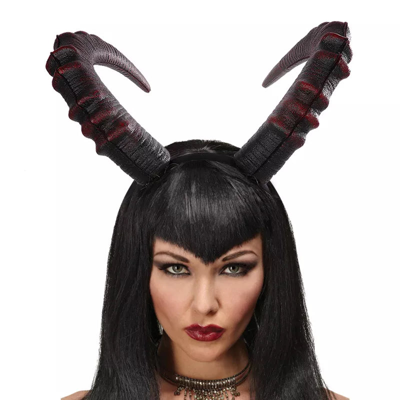 Halloween Gothic Big Horn Headband in Black