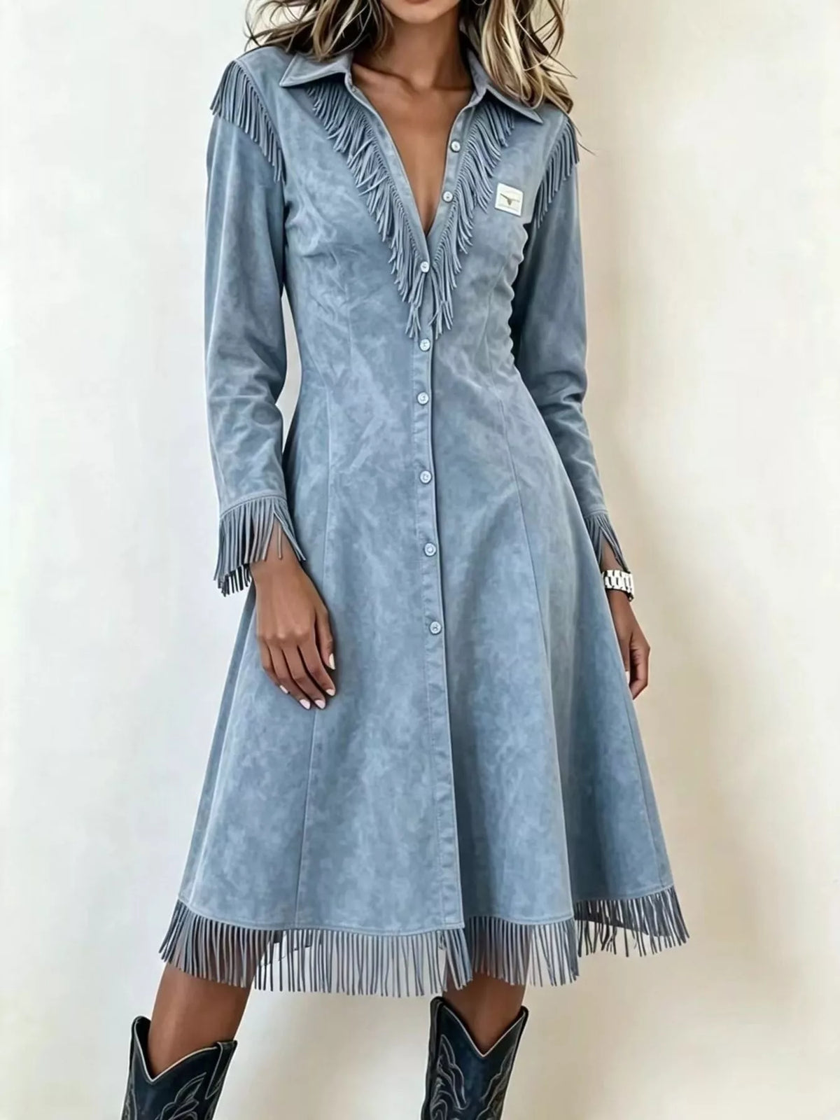 Full Size Fringed Button-Down Outerwear Plus Size - Lilixa.store