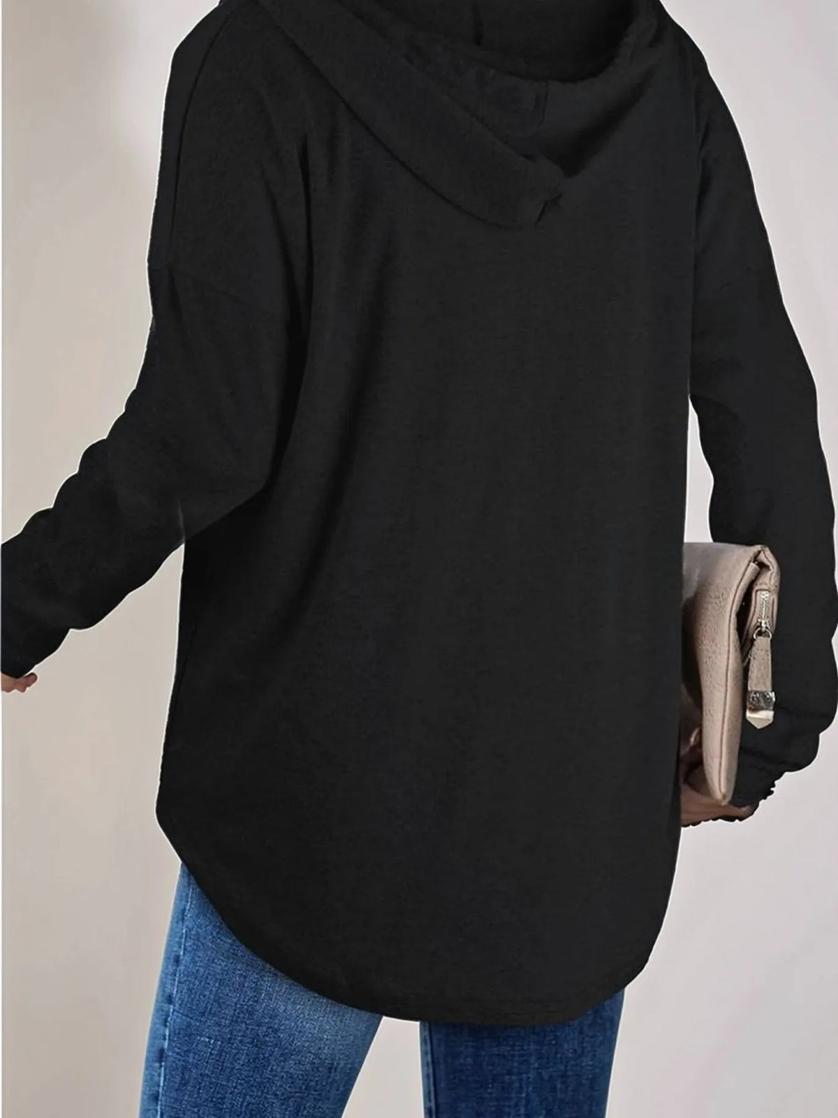 Full Size Drawstring Long Sleeve Hoodie Plus Size - Lilixa.store