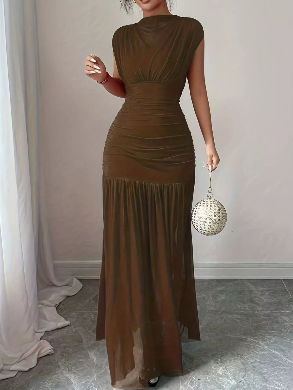Ruched Bodycon Maxi Dress - Lilixa.store