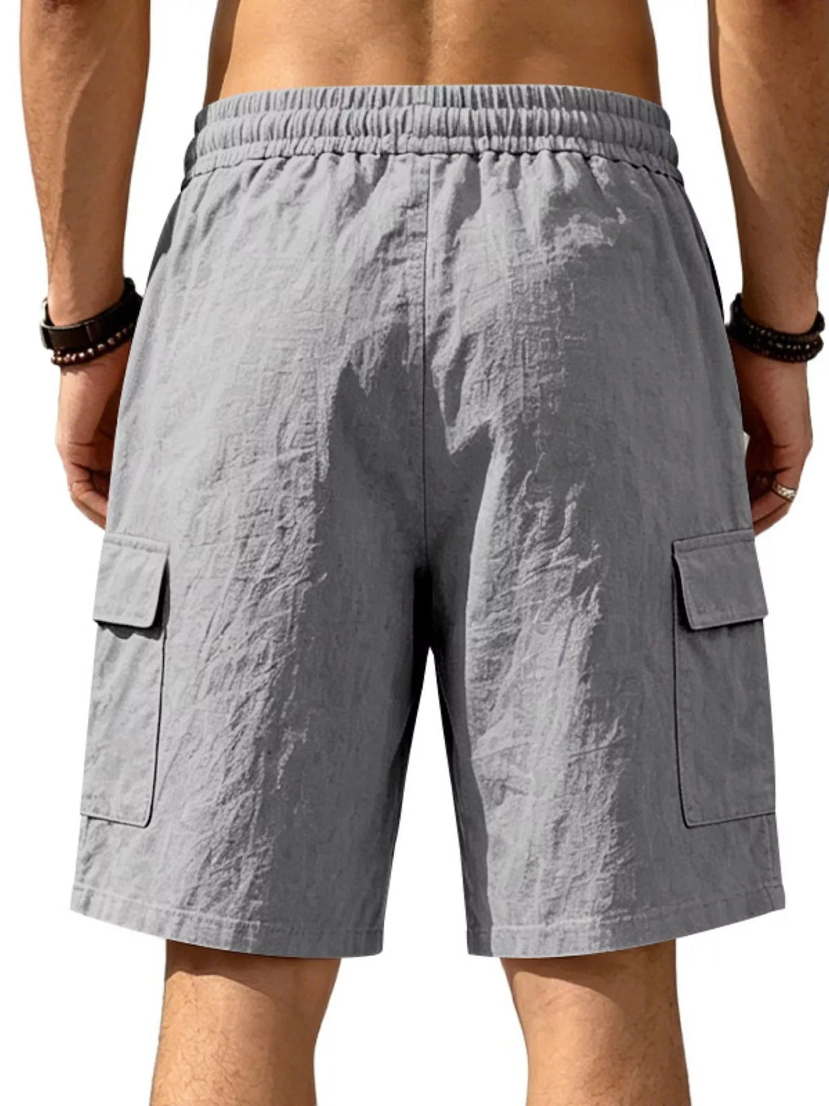 Men's Plus Size Casual Cargo Shorts with Drawstring Waist, view 5