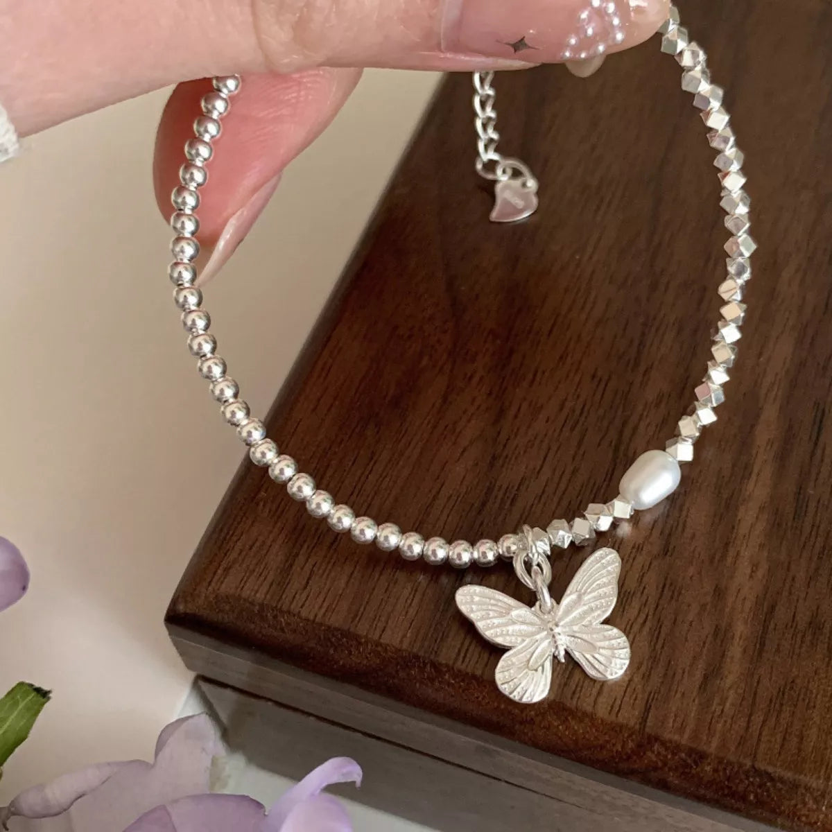 925 Sterling Silver Butterfly Bracelet, view 4