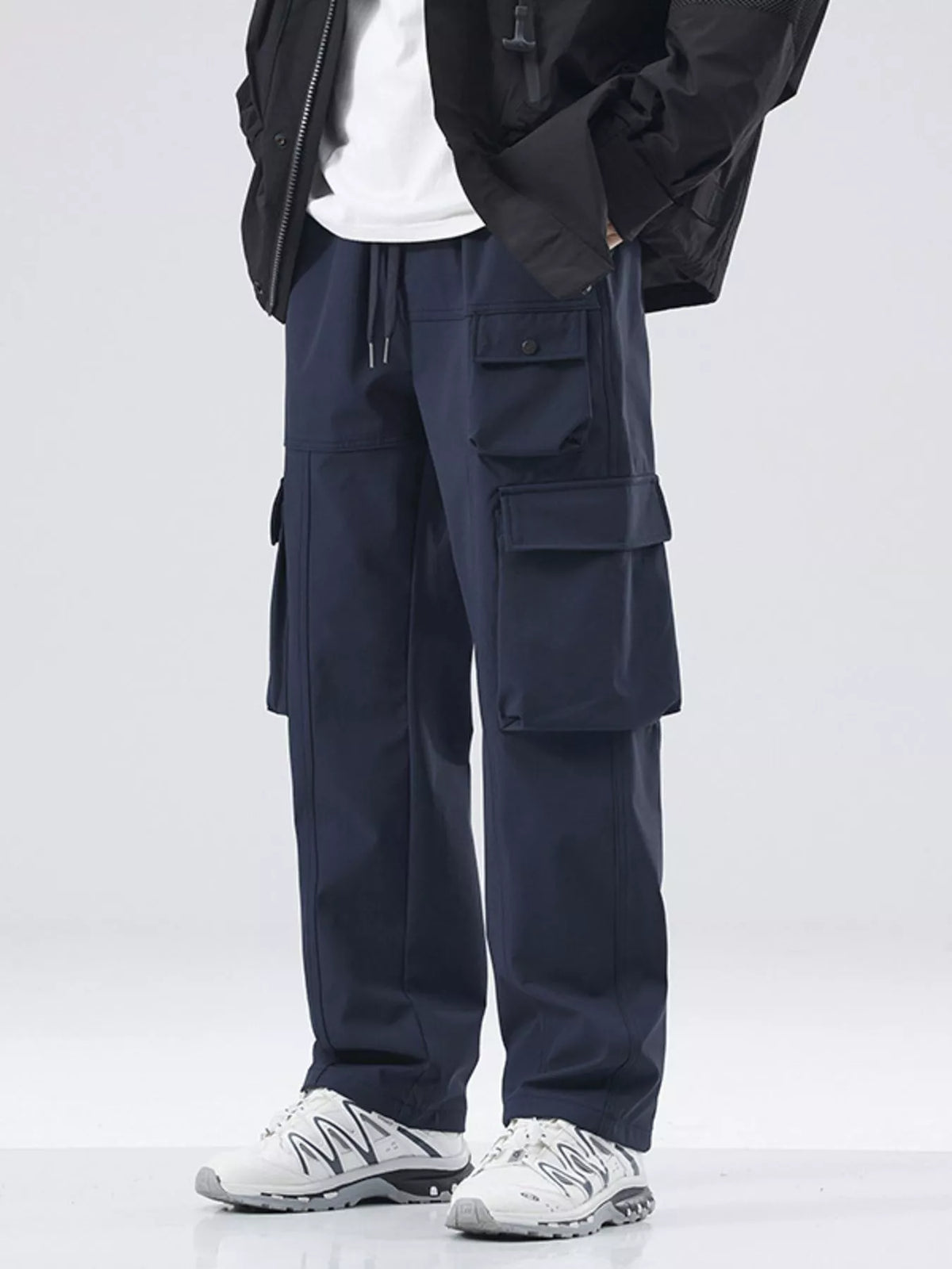 Men's Full Size Drawstring Wide Leg Pants Plus Size, view 4